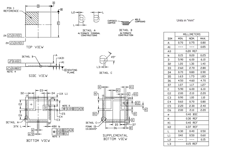 Technische Zeichnung - onsemi NCP81568 Schaltspannungsregler